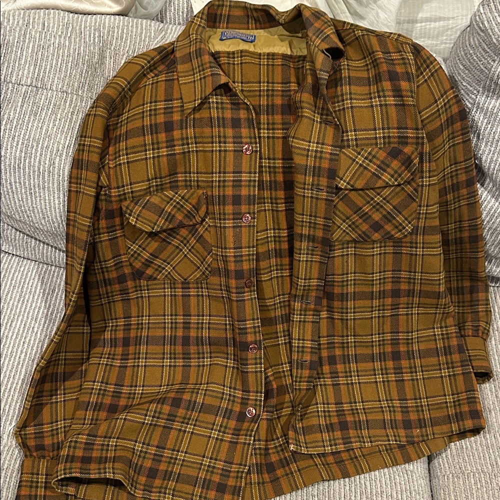 Pendleton Brown and Black Plaid Shirt